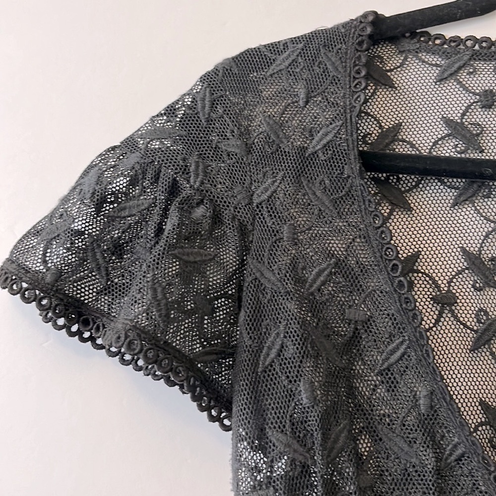 Nanette Lepore Lace Embroidered Sheer Top - Picture 8 of 10